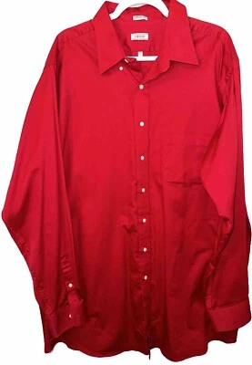 IZOD Mens Red Wrinkle Free Twill Large Size Dress Shirt Size 18 37/38 Tall NWOT - Image 1 of 4