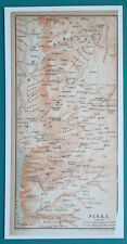 1898 MAP 4 x 8" (10 x 20 cm) - JORDAN Amman & Environs Ancient Peraea