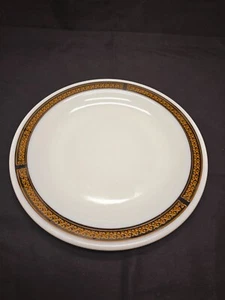 Corning Ebenholz Vintage Teller schwarz & gold Fleur de Lis 9" Restaurant Geschirr - Bild 1 von 6
