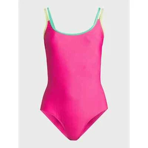 No Boundaries Womens Size L 11-13 Multi Strap One Piece Bathing Swimsuit Pink - Picture 1 of 5