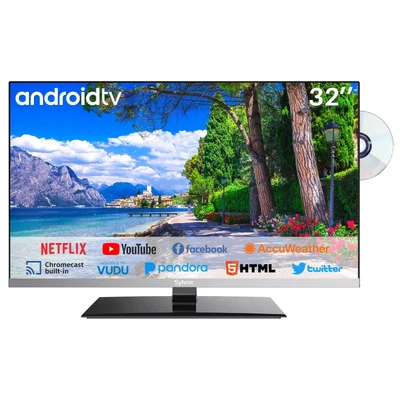 32 Zoll 12V Smart TV mit integriertem DVD-Player, 1080P FHD, für Wohnwagen - Bild 1 von 4