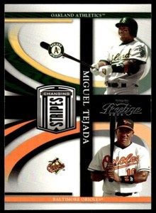 2005 Playoff Prestige Changing Stripes Miguel Tejada Oakland Athletics/Baltimore