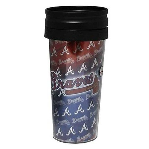 ATLANTA BRAVES MLB Licensed 16oz Acrylic Travel Tumbler Coffee Mug with Lid Cover