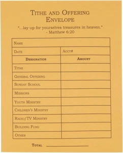 Tithe and Offering Envelopes for Church & Donations (5.5 x 4.5 Inches) - Pack... - Picture 1 of 12