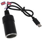 Type C To Car Cigarette Lighter Socket Converter Adapter Plug 45W PD charger