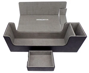 Docsmagic.de Premium Magnetic Tray Long Box Black Medium - Card Deck Storage - K - Picture 1 of 7