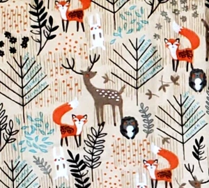 JOANN Tela Algodón Franela Súper Acurrucada Multicolor Estampado Animales 42"W 1 yarda - Imagen 1 de 6