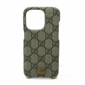 GUCCI GG Supreme iPhone Case 14 Pro 753610 Beige With Box Used - Picture 1 of 8