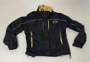 Harley Davidson Windbreaker Mesh Lined Jacket Women’s Size L Pin Striped - Picture 1 of 9