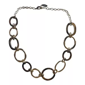 Chicos Gold Link & Tigerauge Kette Metall Acryl Gürtel Y2K Tribal Boho 31"" - 38 - Bild 1 von 6