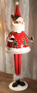 Cappello a punta Bobble Babbo Natale 22" gambe lunghe alte soffice bianco accenti glitter - Foto 1 di 9