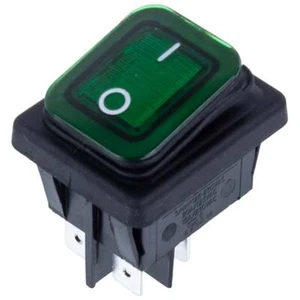 Switch 16A-250V/20A-125V 4 Contacts (Universal) Green - Picture 1 of 4