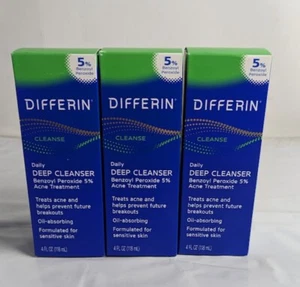 3 PACK OF Differin Daily Acne Face Wash Cleanser EXP-12/25 - Picture 1 of 4