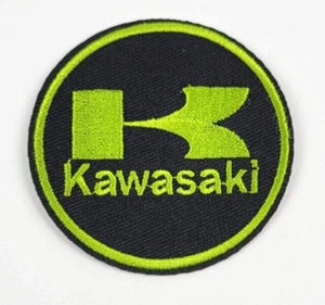 Kawasaki Motorcycles USA Racing Patch Bügelflicken gestickter Aufnäher rund - Bild 1 von 2