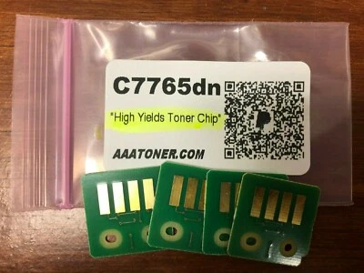 4 chips de reinicio de tóner de alto rendimiento para recarga de impresora láser color Dell C7765dn Foto 1 de 2