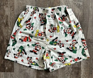 Vintage Disney Mickey Mouse Sleep Shorts Sz S 90s Good Night Mickey Christmas - Picture 1 of 6