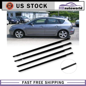 For 2004-2009 Mazda 3 BK sedan Weatherstrip Window Moulding Trim Seal Belt 4pc - Picture 1 of 5