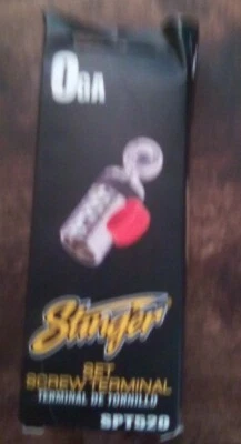 Stinger SPT520 Chrome Finish 0Ga 1/0 Ring Terminal 5/16" W/ Red & Black Bands - Image 1 of 4