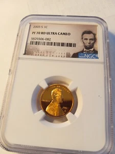2003-S Lincoln Memorial Cent NGC PF70 RED ULTRA CAMEO - Perfect GEM GRADED PROOF - Picture 1 of 2