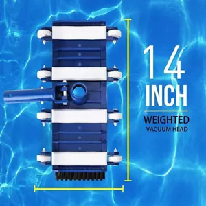 14" Pool Vacuum Head Inground Above Ground Brush Swimming Tool Head Cleaner Hose - Picture 1 of 12