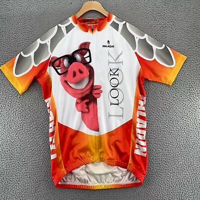 Paladin Jersey Men Medium Orange White Look Pig Cycling Short Sleeve Zip Active* - Image 1 of 4