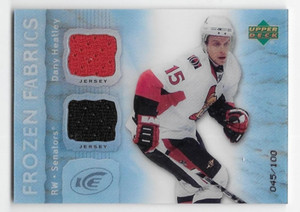 07/08 UPPER DECK ICE FROZEN FABRICS PETG DUAL JERSEY Dany Heatley #45/100