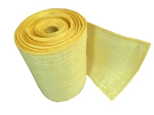 6" Yellow Burlap Ribbon - 10 Yards (Serged Edges) - Picture 1 of 1