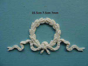 Decorative wreath swag ribbon resin applique furniture mouldings onlay WSR1 - Picture 1 of 4