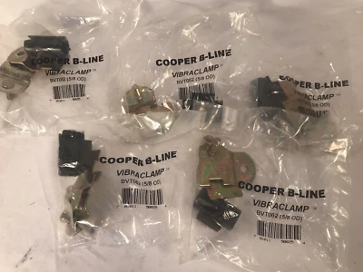 LOT of 5 Cooper B-line BVT062 unistrut, Tube Cushion Clamp, Vibraclamp 5/8" OD