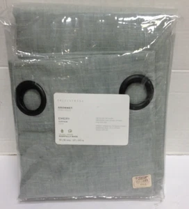 Pottery Barn Emery Leinen Öse Baumwolle Gardine Vorhang Panel 50 x 96 Blue Dawn - Bild 1 von 4