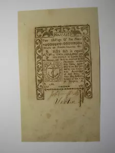 1786 Two Shillings Six Pence Rhode Island Colonial Currency Bank Note Bill NEW++ - Picture 1 of 2