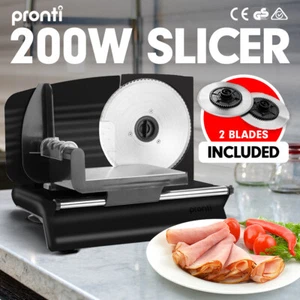 New 200W Pronti Electric Meat Slicer Food Cheese Processor Vegetable Black - Picture 1 of 7