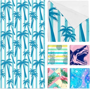 Microfiber Beach Towel Tropical Beach Blanket Sandproof Quick Dry Blue Pool Towe - Picture 1 of 12