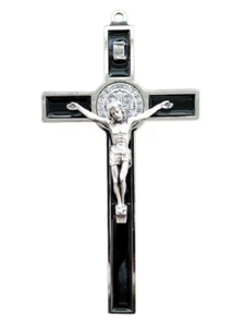 Saint Benedict Crucifix, Black crucifix ,7 1/2", 18.5 cm ,Quality, ITALY - Picture 1 of 2