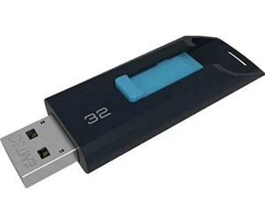 32GB EMTEC Glide USB 2.0 Flash Drive schwarz/blau Sliding USB - Bild 1 von 1