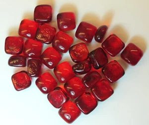 Pepitas de vidrio - Piedras decorativas - Cuadradas, en rojo en bolsa de 200 g - AE 1137 - Imagen 1 de 2