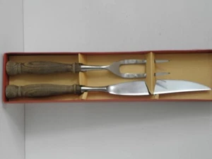 Tranchierbesteck Fleischgabel & Messer Holz Edelstahl rustikal Landhaus - Bild 1 von 7