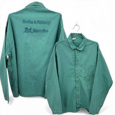 Vintage Uniform Work Shirt Wheeling & Pittsburgh Steel Corporation Made In USA - Image 1 of 4