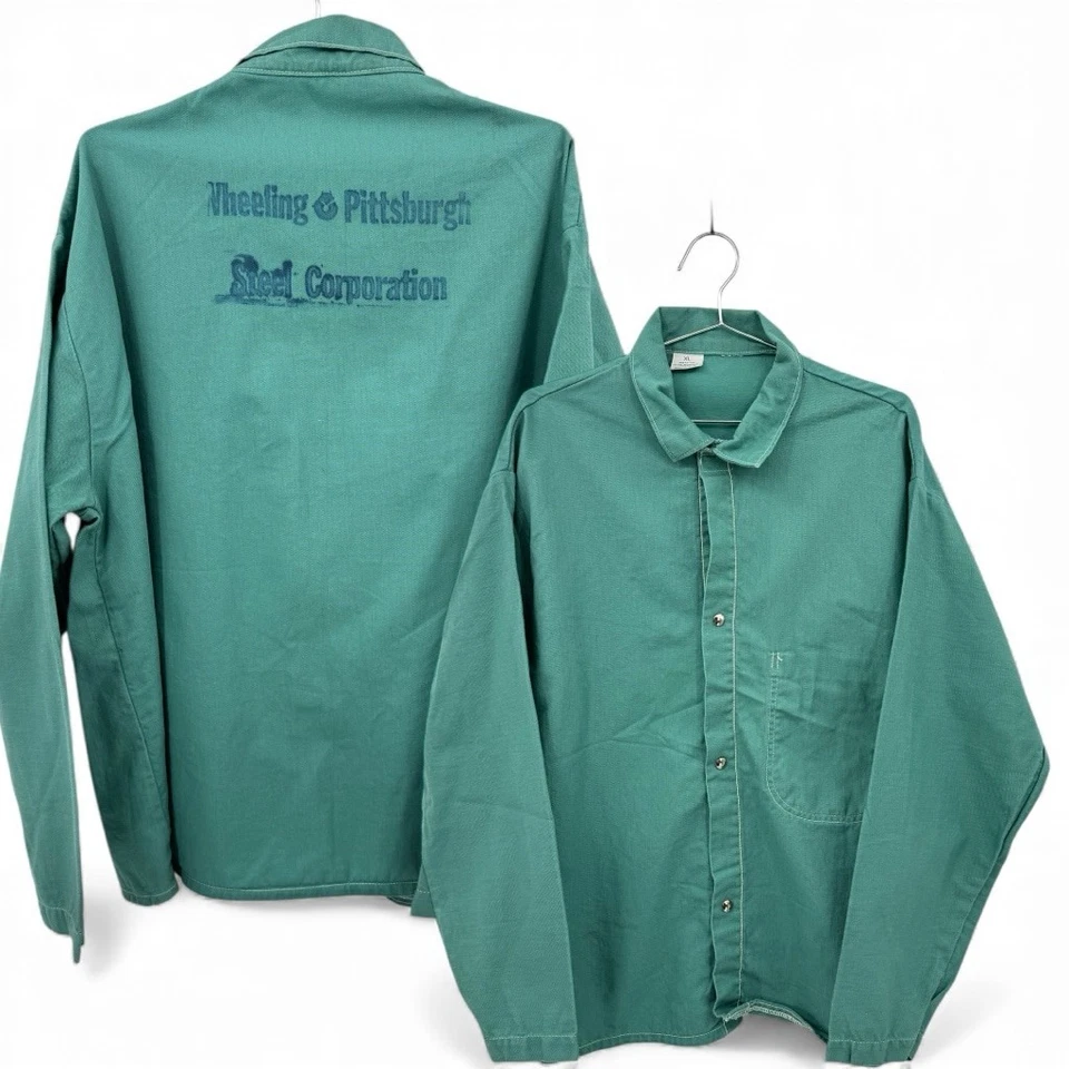 Camisa de trabajo uniforme vintage Wheeling y Pittsburgh Steel Corporation hecha en EE. UU. Foto 1 de 4