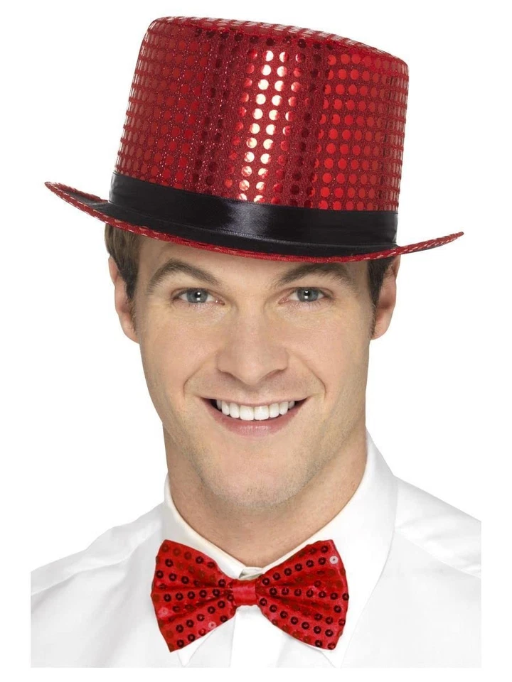 Smiffys Sequin Top Hat, Red - image 1 of 1