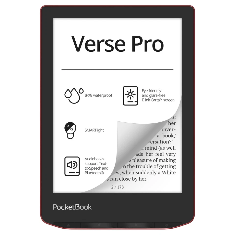 Pocketbook Verse Pro - 16GB - Wi-Fi (Ohne Simlock), 6 Zoll - Rot