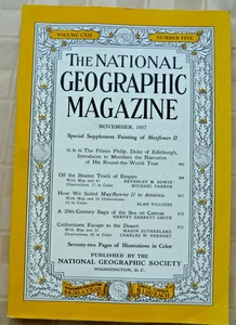 National Geographic Magazine November 1957  plus Mayflower II POSTER Great Ads - Picture 1 of 4