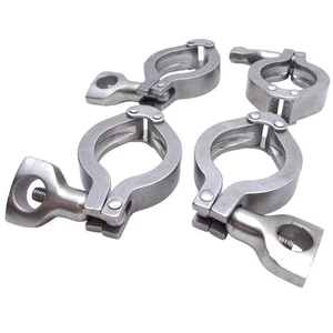 Lot of 4 Tri-Clover SS Hinged Double Pin Tri-Clamp Sanitary Fitting 1-1/2in - Picture 1 of 7