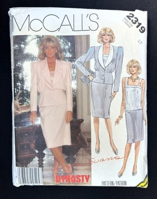 McCall's 2319 Misses Jacket, Top, Skirt Vintage 1986 Pattern size 12 (Part)Cut - Image 1 of 2