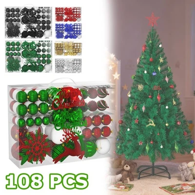 108x Weihnachtskugel Christbaumkugeln Baumkugeln Tannenbaum Baumdeko Mehrfarbig - Bild 1 von 4