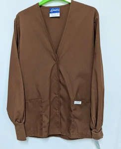 Women's Crest Warm Up Scrub Jacket, Sz. XS, Color ~ Brown, Cardigan Style. NWT - Picture 1 of 6