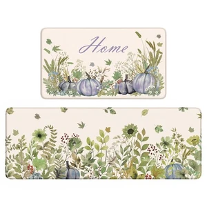 Küchenmatten Gepolstert Anti Müdigkeit, Herbst Blau Blumen Küchen Teppiche 2er Set, ... - Bild 1 von 9