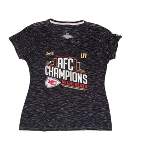 Kansas City Chiefs AFC Champions Women's Gray V-Neck T-Shirt Size M NFL football - Picture 1 of 5