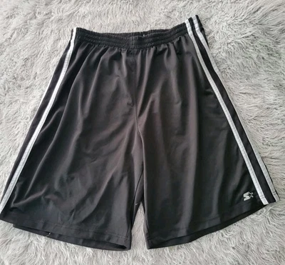 Vintage Y2K Starter Black White Dazzle Shimmer Basketball Gym Shorts Long XL Foto 1 de 4