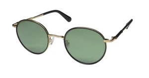 NEW ZAC POSEN LIONEL SUNGLASSES WOMENS 49-22-138 ROUND GOLD FULL-RIM BK METAL & - Picture 1 of 8